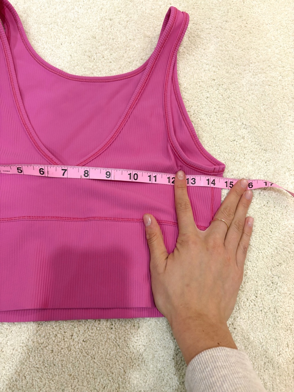 Lululemon Ribbed Power Pivot V-Neck Hot Pink  Tank Top - Picture 5 of 6